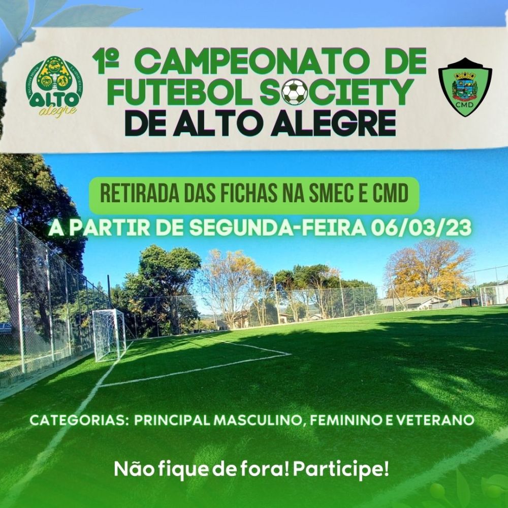 Vem A O Campeonato Municipal De Futebol Society De Alto Alegre Je