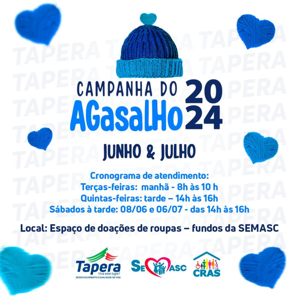 Lançada a Campanha do Agasalho 2024 em Tapera JE Acontece