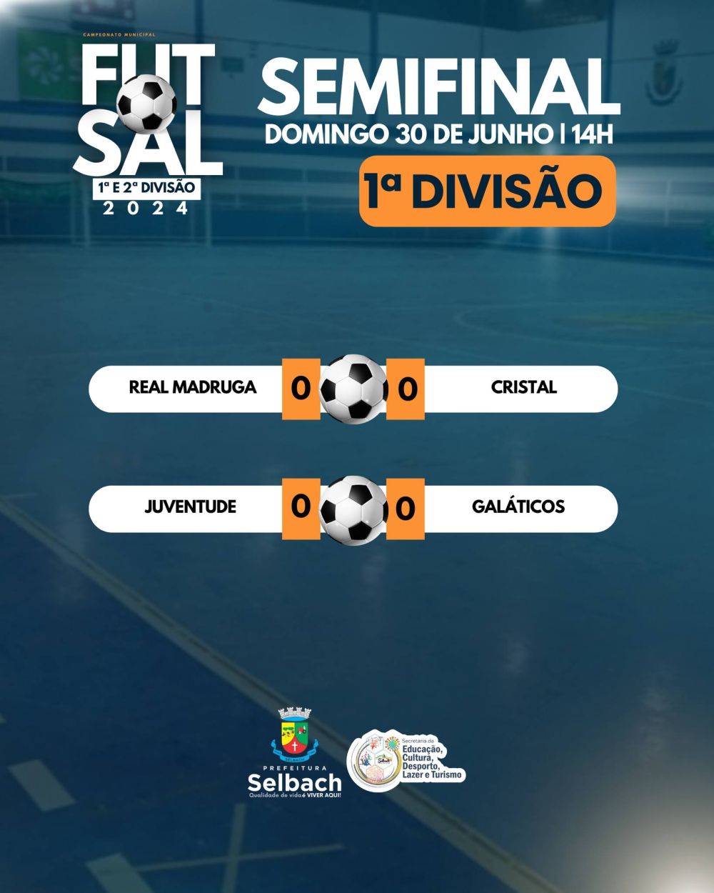 Realizada a 8ª rodada do Municipal de Futsal 1ª Divisão e Vôlei de