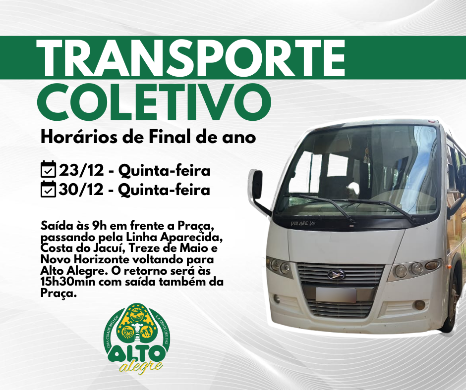 Atenção para o horário do transporte coletivo neste final de ano JE