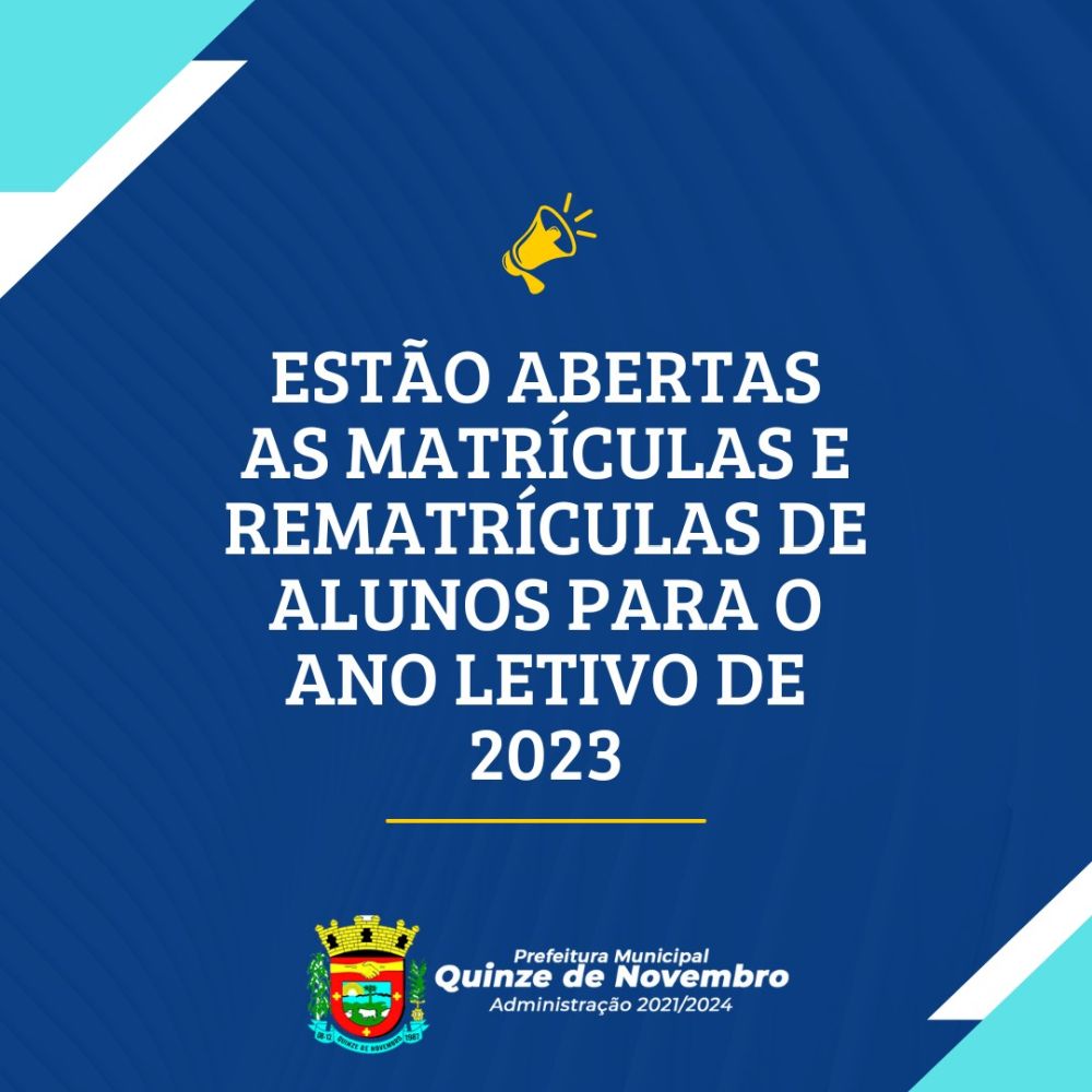 Matrículas E Rematrículas Para A Rede Municipal De Ensino E Transporte Escolar De Quinze De 2705